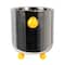 Hello Honey Stainless Steel Ice Bucket with Citron Color Enameled Ball Handles and Feet, Silver